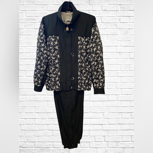 VTG 90’s Ellesse Black White‎ Windbreaker Jogger Zip Up Track/Tennis Suit Sz 12